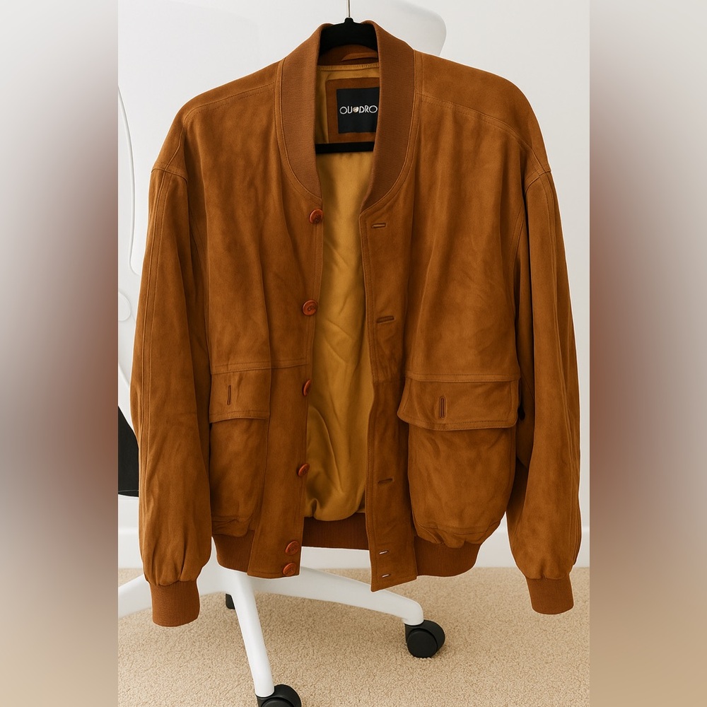 Authenitc Suede Tan Bomber Jacket for Women